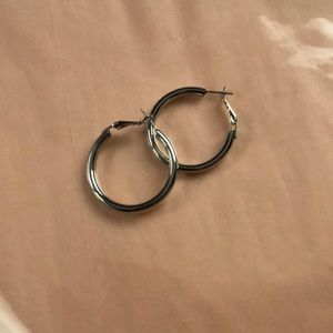 Small silver hoop earrings